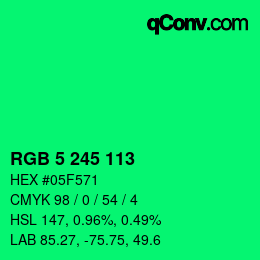 Farbcode: RGB 5 245 113 | qconv.com