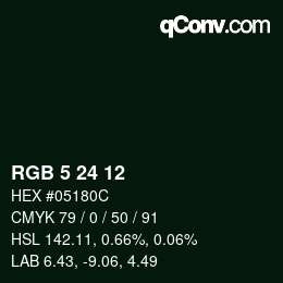 Color code: RGB 5 24 12 | qconv.com