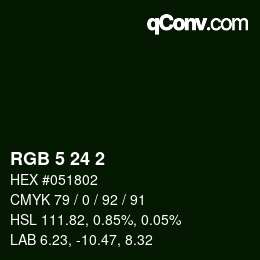 Color code: RGB 5 24 2 | qconv.com