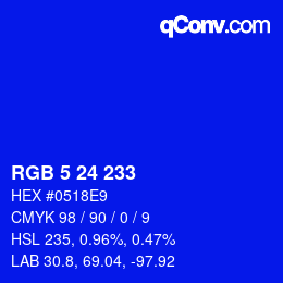 Color code: RGB 5 24 233 | qconv.com
