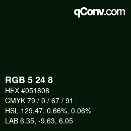 Color code: RGB 5 24 8 | qconv.com