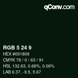 Color code: RGB 5 24 9 | qconv.com