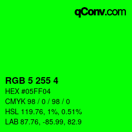 Color code: RGB 5 255 4 | qconv.com