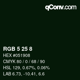 Color code: RGB 5 25 8 | qconv.com
