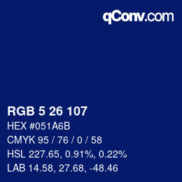 Color code: RGB 5 26 107 | qconv.com