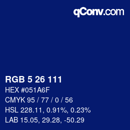 Color code: RGB 5 26 111 | qconv.com