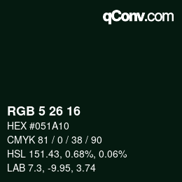 Farbcode: RGB 5 26 16 | qconv.com