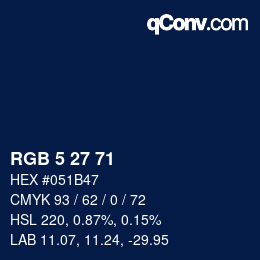 Color code: RGB 5 27 71 | qconv.com