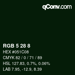 Farbcode: RGB 5 28 8 | qconv.com