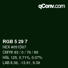 Color code: RGB 5 29 7 | qconv.com
