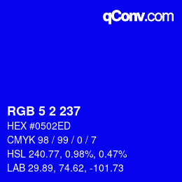 Color code: RGB 5 2 237 | qconv.com