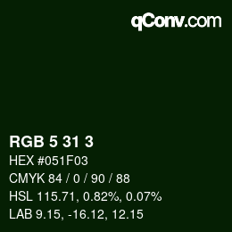 Color code: RGB 5 31 3 | qconv.com
