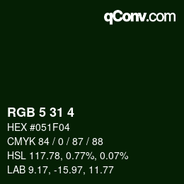 Color code: RGB 5 31 4 | qconv.com