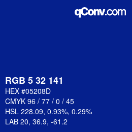 Color code: RGB 5 32 141 | qconv.com