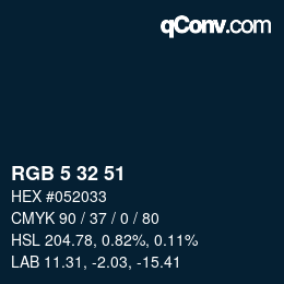 Color code: RGB 5 32 51 | qconv.com