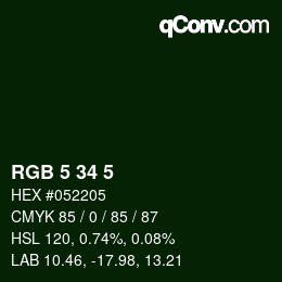 Color code: RGB 5 34 5 | qconv.com