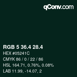 カラーコード: RGB 5 36.4 28.4 | qconv.com