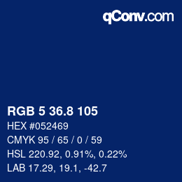 カラーコード: RGB 5 36.8 105 | qconv.com