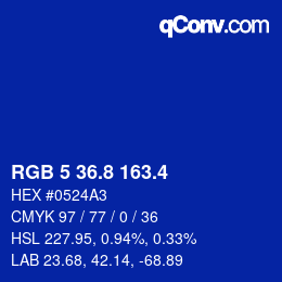 カラーコード: RGB 5 36.8 163.4 | qconv.com