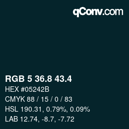 カラーコード: RGB 5 36.8 43.4 | qconv.com