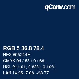 カラーコード: RGB 5 36.8 78.4 | qconv.com