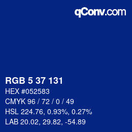 カラーコード: RGB 5 37 131 | qconv.com