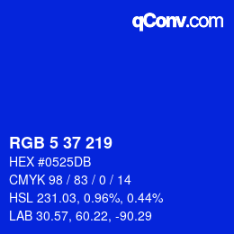 Color code: RGB 5 37 219 | qconv.com