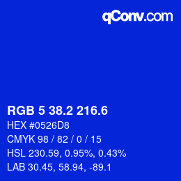 カラーコード: RGB 5 38.2 216.6 | qconv.com