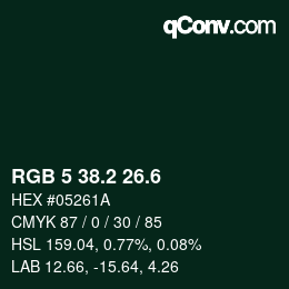 カラーコード: RGB 5 38.2 26.6 | qconv.com