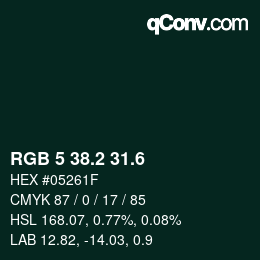 カラーコード: RGB 5 38.2 31.6 | qconv.com