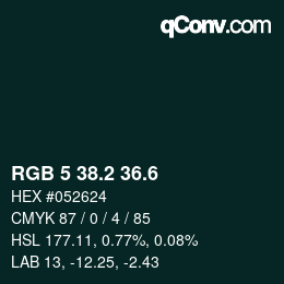 カラーコード: RGB 5 38.2 36.6 | qconv.com