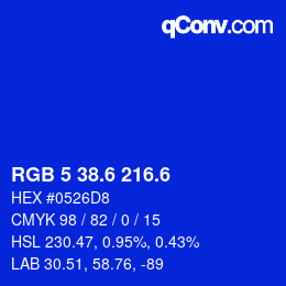 カラーコード: RGB 5 38.6 216.6 | qconv.com