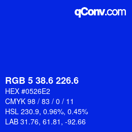 カラーコード: RGB 5 38.6 226.6 | qconv.com