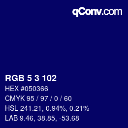 Color code: RGB 5 3 102 | qconv.com