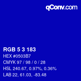 Color code: RGB 5 3 183 | qconv.com