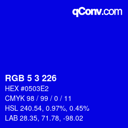 Color code: RGB 5 3 226 | qconv.com