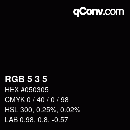 Color code: RGB 5 3 5 | qconv.com