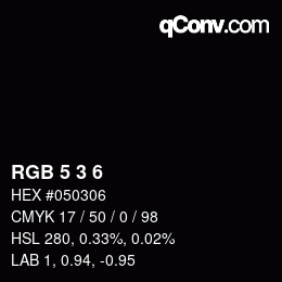Color code: RGB 5 3 6 | qconv.com