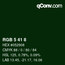 Color code: RGB 5 41 8 | qconv.com