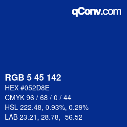 Color code: RGB 5 45 142 | qconv.com