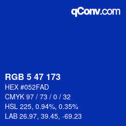 Color code: RGB 5 47 173 | qconv.com