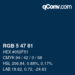 Color code: RGB 5 47 81 | qconv.com
