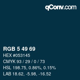 カラーコード: RGB 5 49 69 | qconv.com