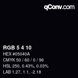 カラーコード: RGB 5 4 10 | qconv.com