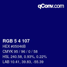 Color code: RGB 5 4 107 | qconv.com