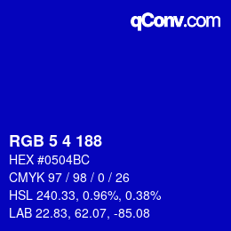 カラーコード: RGB 5 4 188 | qconv.com