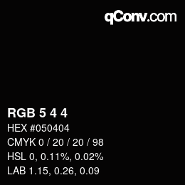 Color code: RGB 5 4 4 | qconv.com