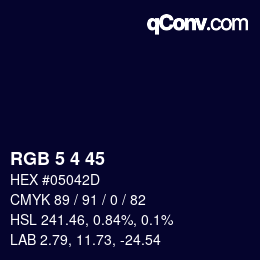 カラーコード: RGB 5 4 45 | qconv.com