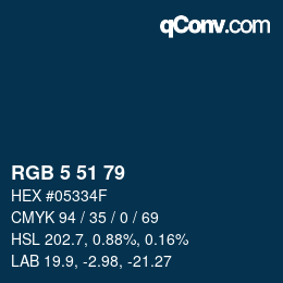 Color code: RGB 5 51 79 | qconv.com