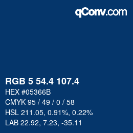 カラーコード: RGB 5 54.4 107.4 | qconv.com